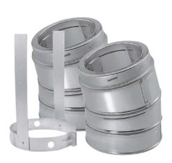 DuraVent DuraPlus 6 In. D X 6 In. D 30 Deg Galvanized Steel Elbow Kit With Strap