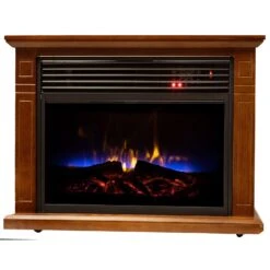 Comfort Glow 750 Sq Ft Electric Infrared Fireplace Heater W/Remote 4600 BTU