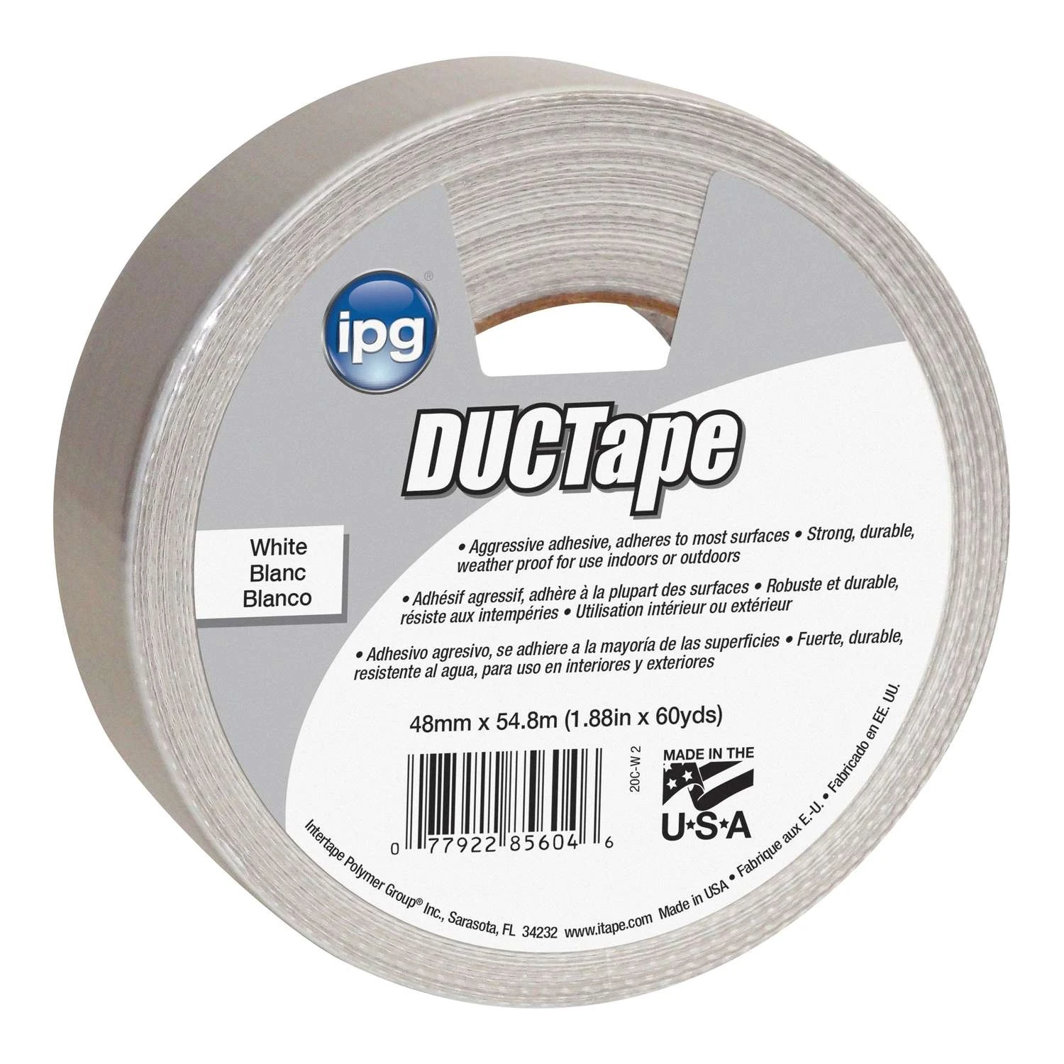 IPG JobSite 1.88 In. W X 60 Yd L White Duct Tape 1 IPG JobSite 1.88 In. W X 60 Yd L White Duct Tape