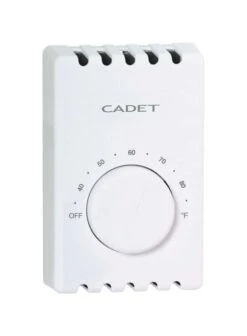Cadet Wall Mount Heating Dial Double Pole Line Voltage Thermostat