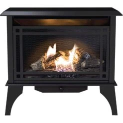 Comfort Glow 28.25 In. W 1250 Sq Ft Black Modern Gas Vent Free Gas Fireplaces