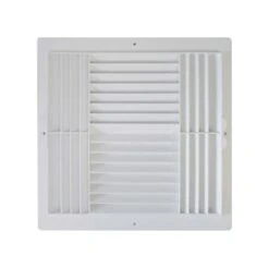 Deflect-O Jordan 12 In. H X 12 In. W 4-Way White Plastic Ceiling Register