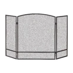 Panacea Black/Gray Matte Steel Fireplace Screen