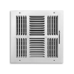 Tru Aire 10 In. H X 10 In. W 4-Way Powder Coat White Steel Wall/Ceiling Register