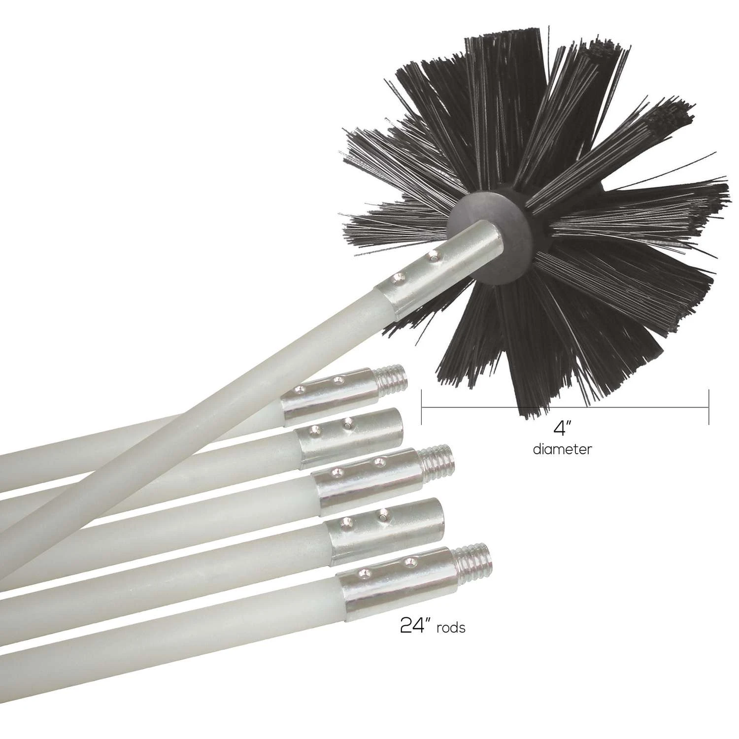 Deflect-O 4 In. D Black/White Aluminum Duct Cleaning Kit 3 Deflect-O 4 In. D Black/White Aluminum Duct Cleaning Kit - Image 3