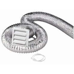 Deflect-O Supurr-Flex 96 In. L X 4 In. D Silver/White Aluminum Dryer Vent Kit