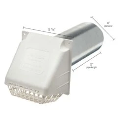 Deflect-O Jordan 14.75 In. L X 4 In. D Silver/White Aluminum/Plastic Vent Dryer Hood -Imperial Shop 584bb15e a15f 4dc9 a516 9ede42a59882