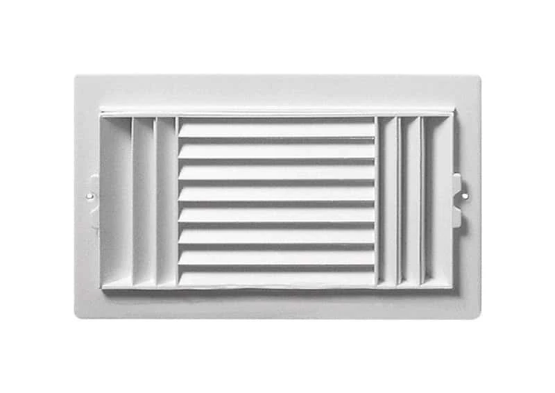 Deflect-O Jordan 6 In. H X 10 In. W 3-Way White Plastic Ceiling Register 1 Deflect-O Jordan 6 In. H X 10 In. W 3-Way White Plastic Ceiling Register