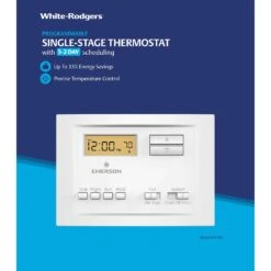 White Rodgers Heating And Cooling Push Buttons Programmable Thermostat
