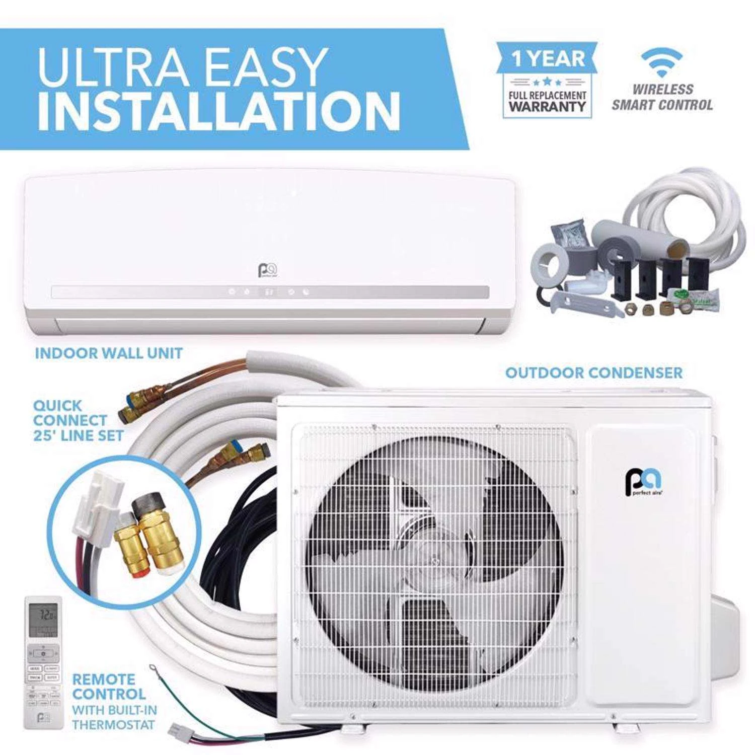 Perfect Aire 3rd Generation 1 Zone 24000 BTU 21 SEER Ductless Mini Split Air Conditioner & Heat Pump 5 Perfect Aire 3rd Generation 1 Zone 24000 BTU 21 SEER Ductless Mini Split Air Conditioner & Heat Pump - Image 5