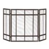 Pleasant Hearth Brown Powder Coated Steel Fireplace Screen
