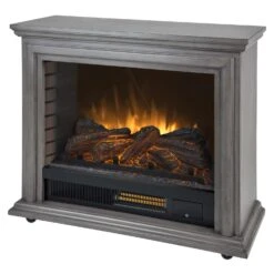 Pleasant Hearth Sheridan 31.75 In. W 1000 Sq Ft Dark Gray Traditional Infrared Fireplace
