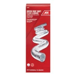 Ace 20 Ft. L X 4 In. D Silver Aluminum Dryer Vent Duct