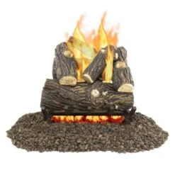 Pleasant Hearth Willow Oak Fireplace Log Set Unlimited Hr 42 Lb