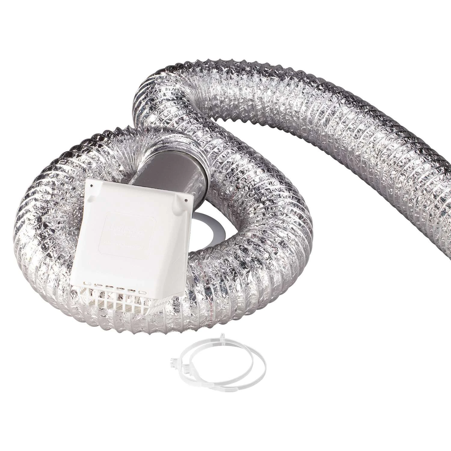 Deflect-O Supurr-Flex 8 Ft. L X 4 In. D Silver/White Plastic Dryer Vent Kit 2 Deflect-O Supurr-Flex 8 Ft. L X 4 In. D Silver/White Plastic Dryer Vent Kit - Image 2