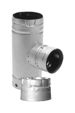 DuraVent 4 In. X 3 In. X 4 In. Galvanized Steel Tee With Clean-Out Cap