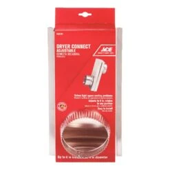 Ace 6 In. L X 4 In. D Black/Silver Aluminum Adjustable Dryer Connector