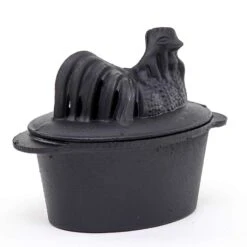 US Stove Black Natural Iron Cast Iron Chicken Steamer -Imperial Shop e044dd50 98ab 482c 90a3 92fc7562c077