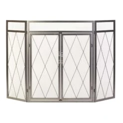 Panacea Open Hearth Black Antique Steel Fireplace Screen
