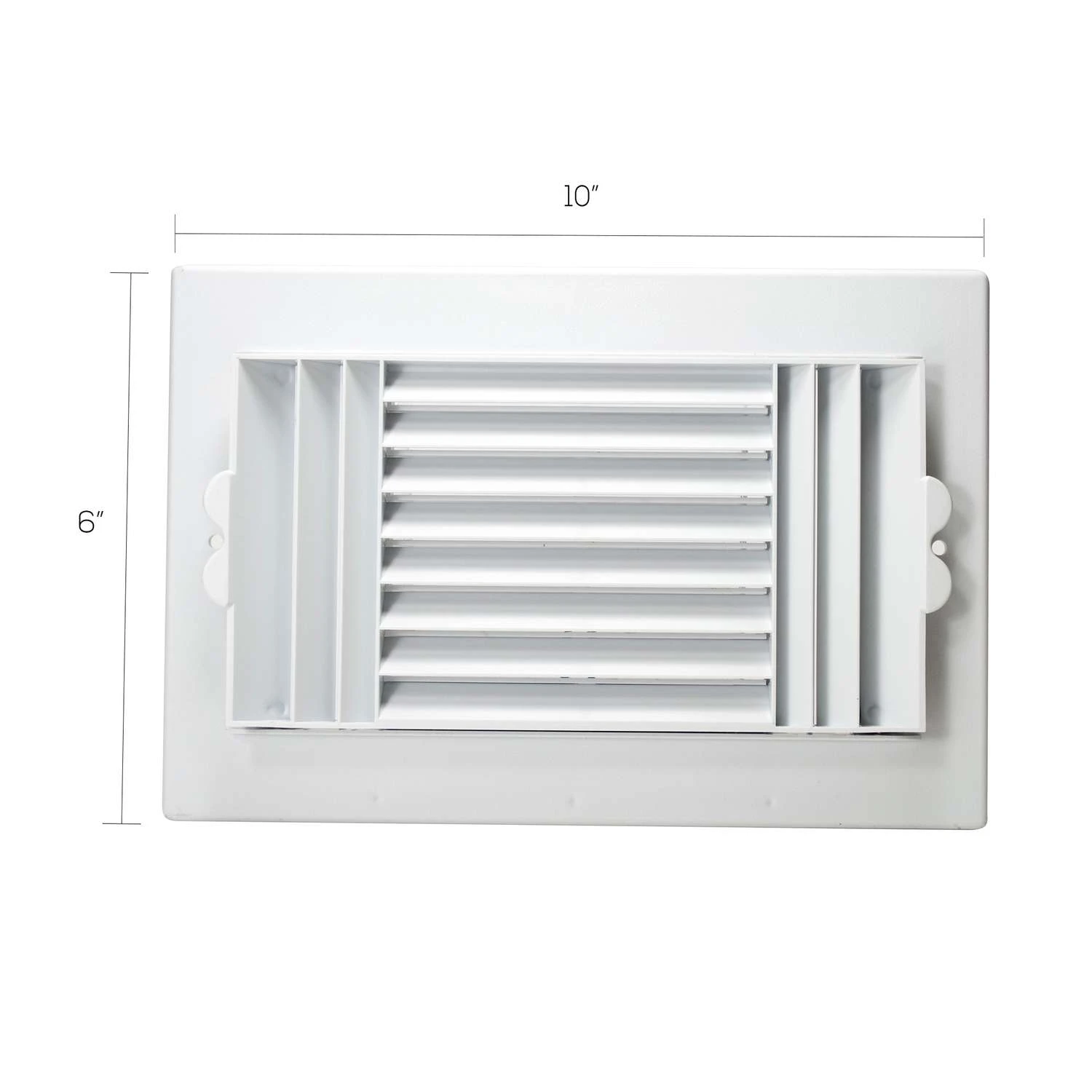 Deflect-O Jordan 6 In. H X 10 In. W 3-Way White Plastic Ceiling Register 3 Deflect-O Jordan 6 In. H X 10 In. W 3-Way White Plastic Ceiling Register - Image 3
